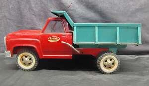 Vintage Tonka Dump Truck Red Green Pressed Steel 1960's